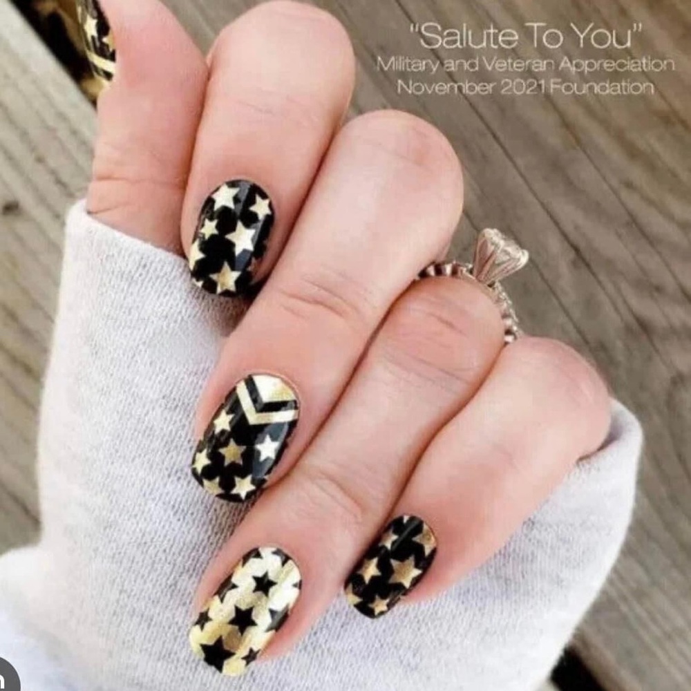 Salute to You. A gold and black nail strip from Color Street. New with tags